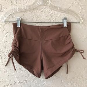 Tie side yoga shorts